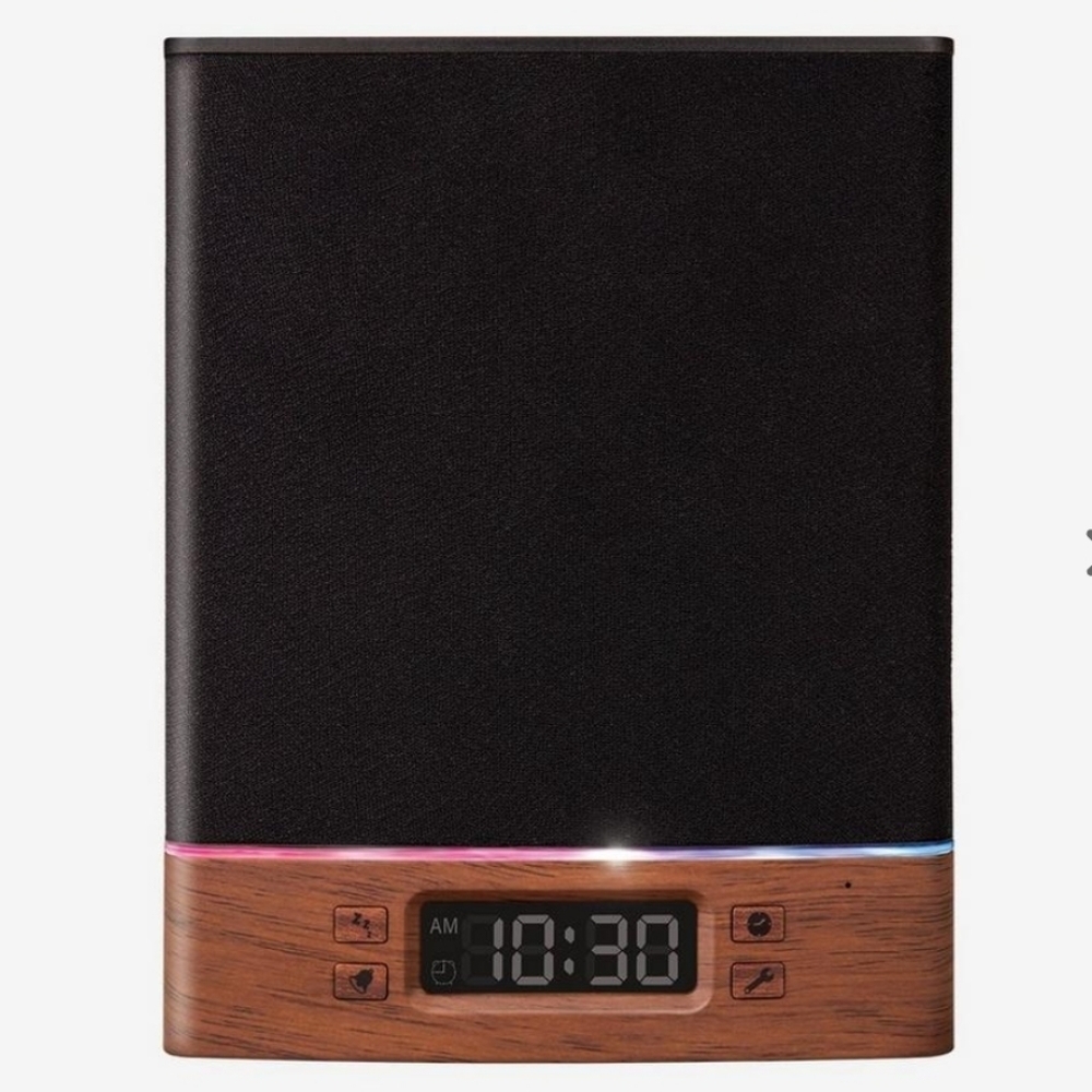 Timewave Digital Clock Wireless Bluetooth Speaker w/Sound Sensitive LED Lights